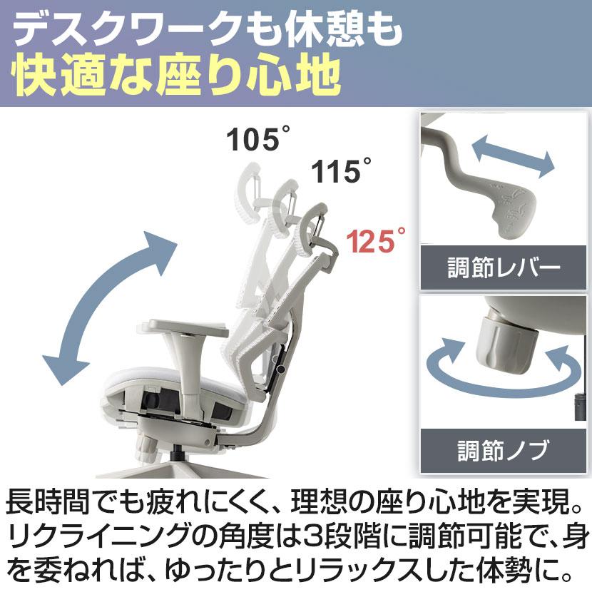 レビュー特典あり 小柄・低身長向けエルゴノミクスチェア RESTIVA-02 オフィスチェア 低座面 コンパクト ランバーサポート ヘッドレスト リクライニング | オフィスコム | 16