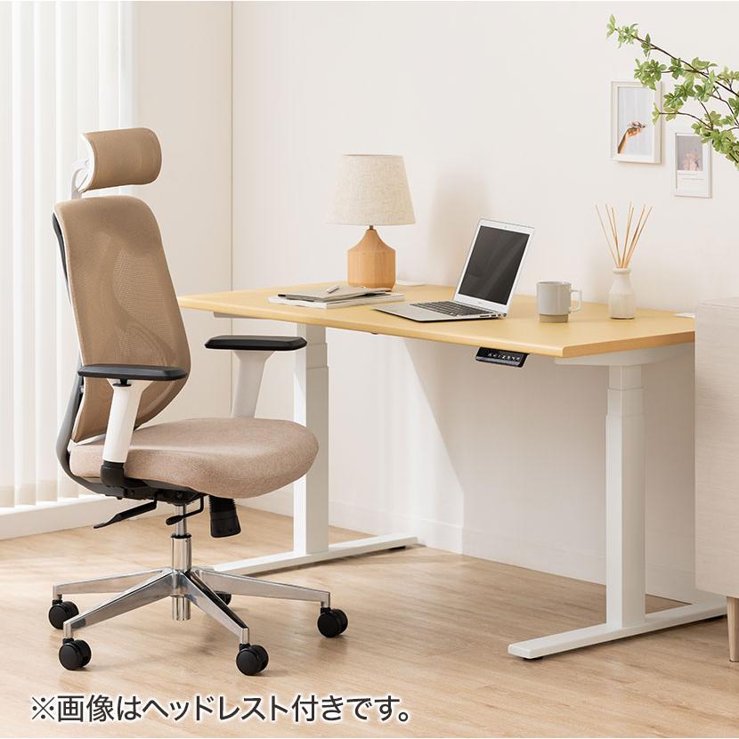 値下げしました！【美品】オフィスチェア　ホワイト(1ヶ月のみ使用) オフィスコム ベージュ(メッシュ)入荷未定 レビュー特典あり オフィス