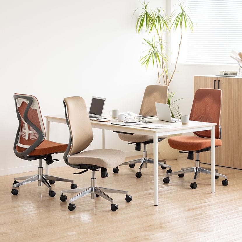 オフィスコム レビュー特典あり オフィスチェア 白 YS-1 肘なし