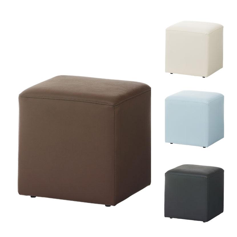 黒いキューブ型スツール 合成皮革製 カリモク家具（KARIMOKU FURNITURE） ZW5316 UW5316 スツール 幅76cm
