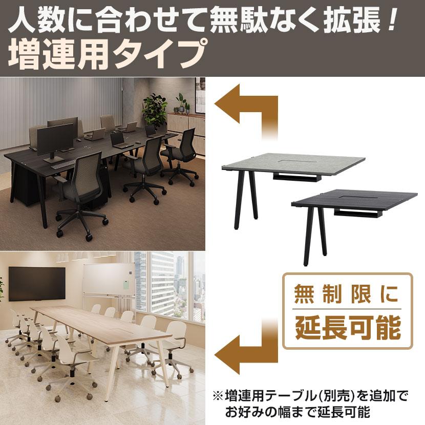 5月19日入荷予定 法人様限定 追加/増設用 フリーアドレスデスク EXELEGA 会議用テーブル 幅1000×奥行1200×高さ720mm 配線ボックス付き ミーティングテーブル_13
