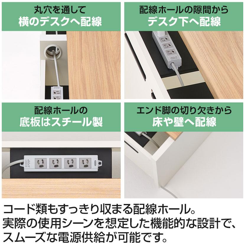 法人様限定 NFシリーズ フリーアドレスデスク 片面タイプ 5人用 幅6000×奥行650×高さ720mm 配線ボックス付き オフィスデスク 会議用テーブルの画像