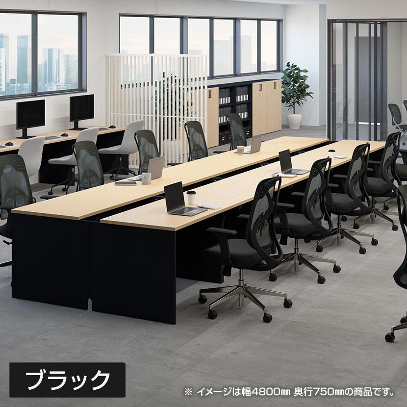 法人様限定 NFシリーズ フリーアドレスデスク 片面タイプ 5人用 幅6000×奥行650×高さ720mm 配線ボックス付き オフィスデスク 会議用テーブルの画像