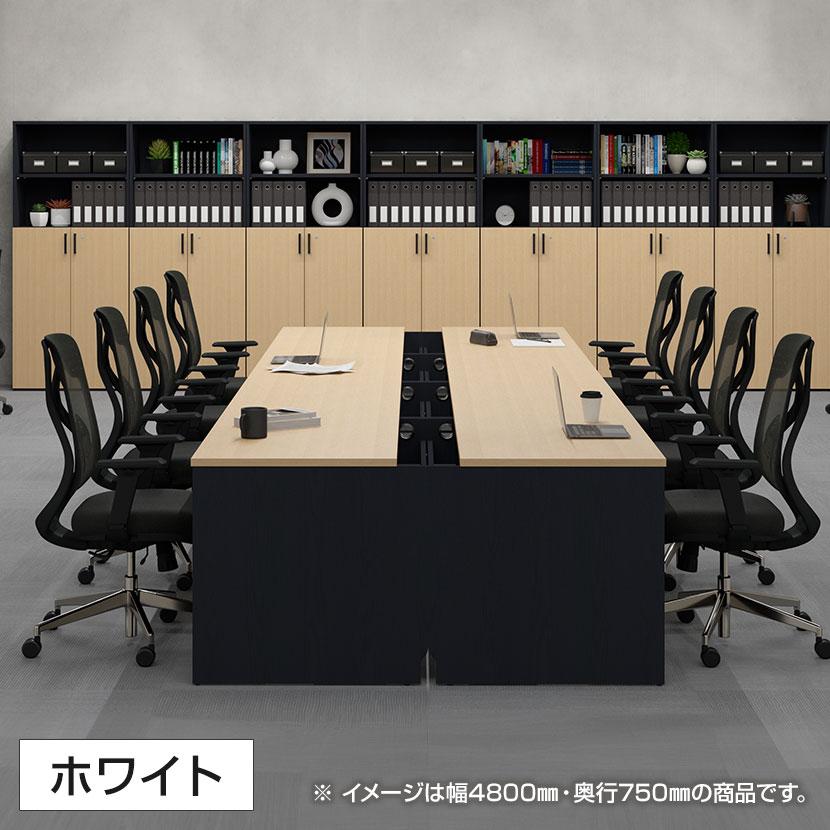 法人様限定 NFシリーズ フリーアドレスデスク 片面タイプ 5人用 幅6000×奥行650×高さ720mm 配線ボックス付き オフィスデスク 会議用テーブルの画像