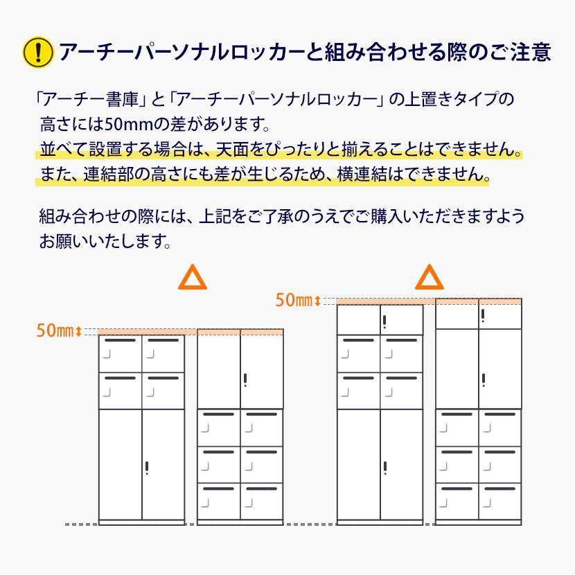 オフィスコム 法人様限定 スチール書庫 アーチー 上置き用両開き＋下
