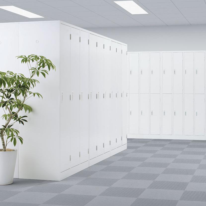 ロッカー 2人用 スチール 鍵付き オフィス 更衣室 収納 ホワイト 白