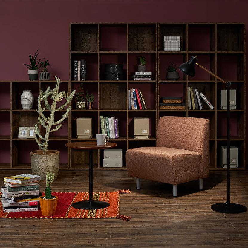 法人様限定 応接ソファ オフィスソファ 一人掛けソファ クロス 肘なし 幅610×奥行610×高さ710mm ベルセア OCPS1PNC