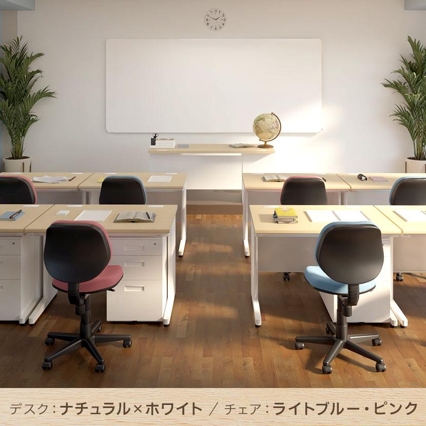 法人様限定 デスクチェアセット スチールデスク 平机 1000×700 + オフィスワゴン + 布張り オフィスチェア RD-1の画像