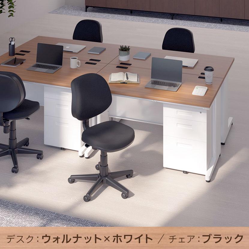 法人様限定 デスクチェアセット スチールデスク 平机 1200×700+オフィスワゴン+チェア RD-1の画像