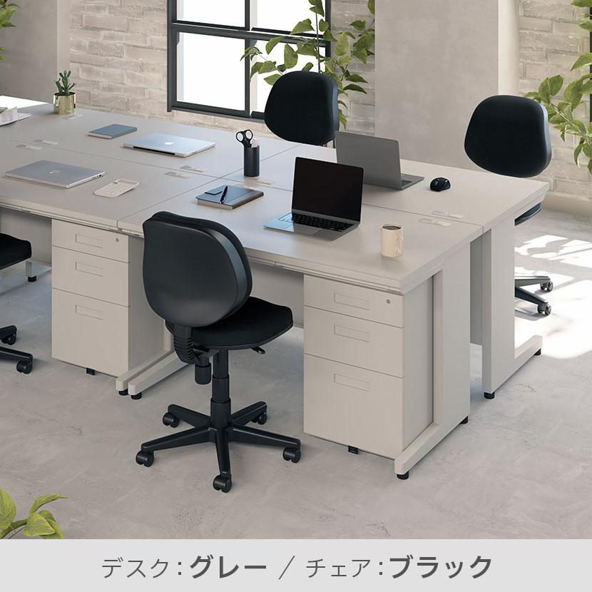法人様限定 デスクチェアセット スチールデスク 平机 1200×700+オフィスワゴン+チェア RD-1の画像