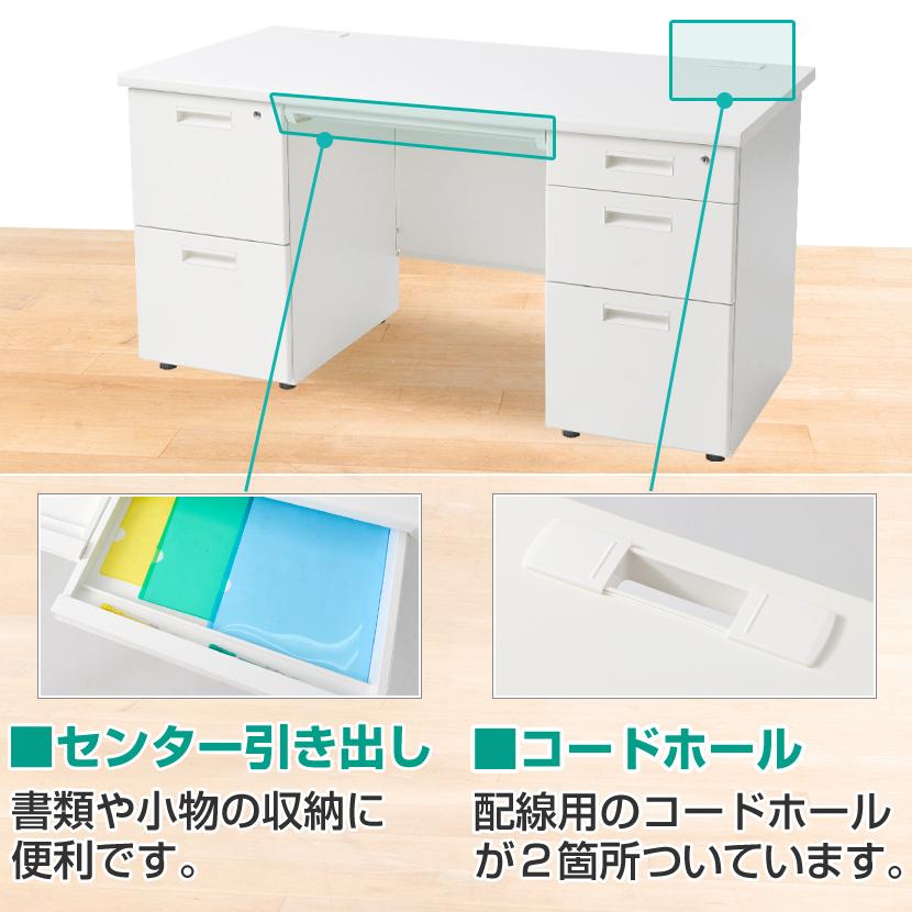 オフィスコム 法人様限定 オフィスデスク スチールデスク 両袖机 幅