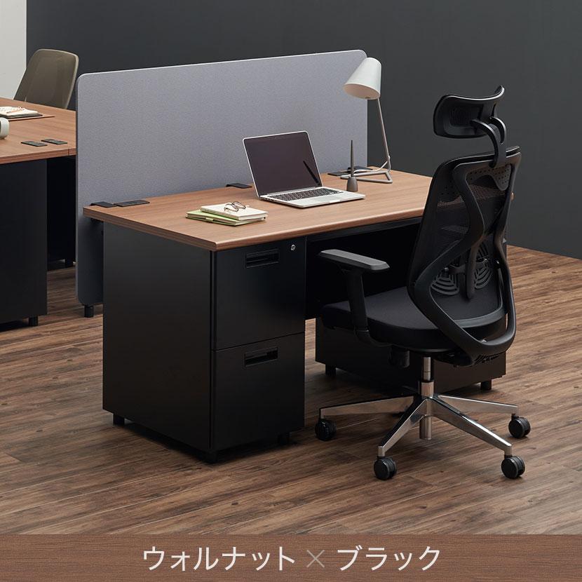 法人様限定 オフィスデスク スチールデスク 両袖机 幅1400×奥行700mm デスク 机 事務机 パソコンデスク PCデスク 役員デスク 社長デスク ブラック 黒 | オフィスコム | 08