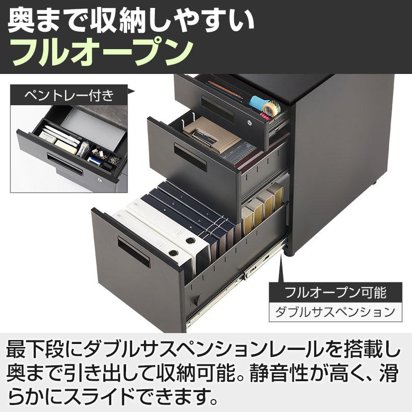 法人様限定 スチールデスク ブラック EX 両袖机 オフィスデスク 引き出し 幅1400×奥行700×高さ720mm 配線穴 事務机 ビジネスデスク パソコンデスク | オフィスコム | 15
