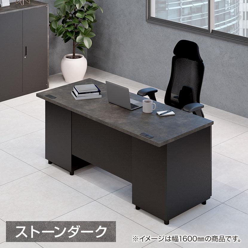 法人様限定 スチールデスク ブラック EX 両袖机 オフィスデスク 引き出し 幅1600 奥行700 高さ720 配線穴 事務机 ビジネスデスク | オフィスコム | 05