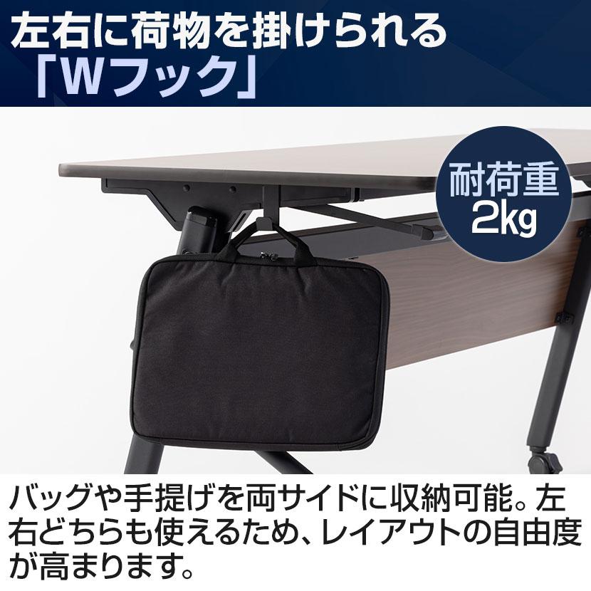 法人様限定 会議用テーブル スタッキングテーブル 幕板付き 2人用 キャスター付き 平行スタッキング 幅1500×奥行600×高さ700mm 折りたたみ セミナーテーブル_16