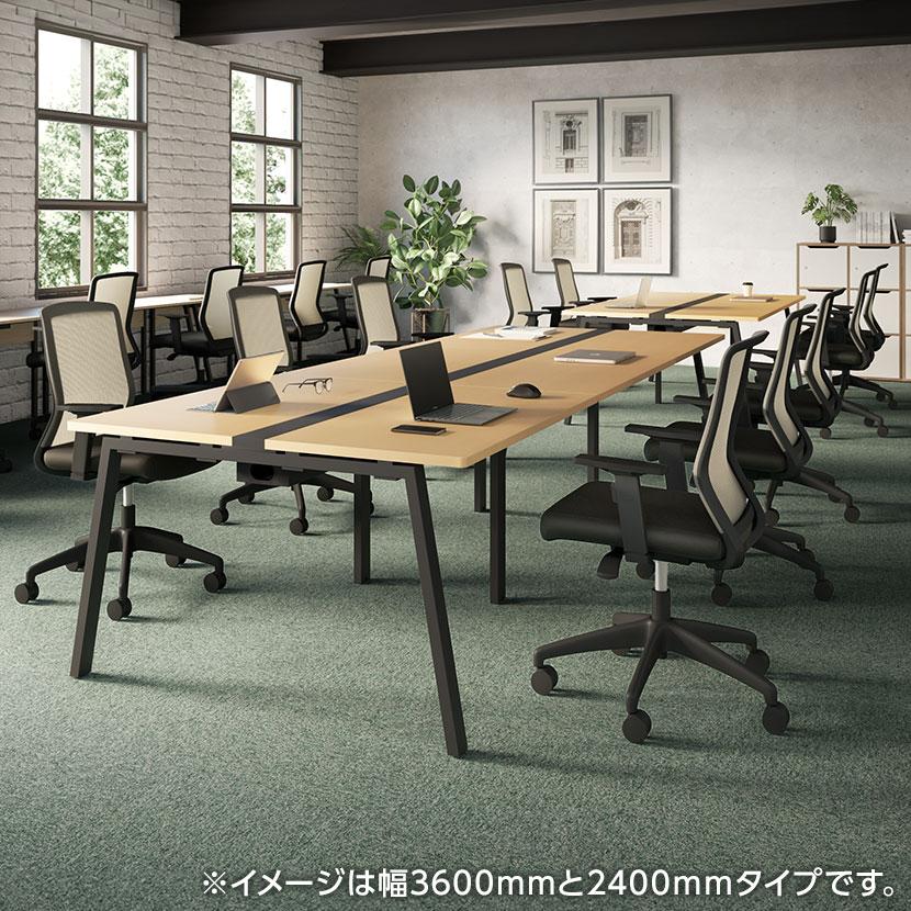 在庫処分特価 法人様限定 TRシリーズ フリーアドレスデスク 幅1200×奥行1200×高さ720mm 配線ダクト付き ミーティングテーブル 会議用テーブルの画像
