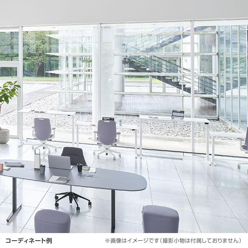 オカムラ スイフトネックス Swift Nex 昇降デスク 平机 ショートストローク スムースフォルムエッジ ホワイト天板 342BFA 幅1800×奥行700×高さ720〜1220mm_4