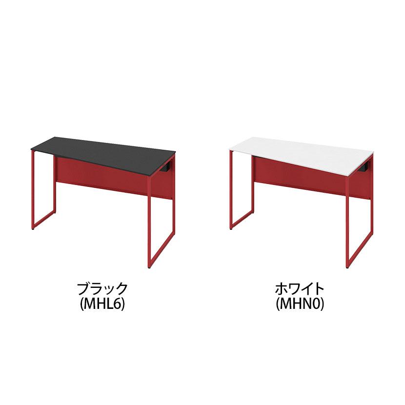 オカムラ ソリスト Soliste スタンダードタイプ 台形天板 右タイプ フレーム脚オレンジレッド 塗装天板 幅1200×奥行700×高さ720mm 3K2AEEの画像