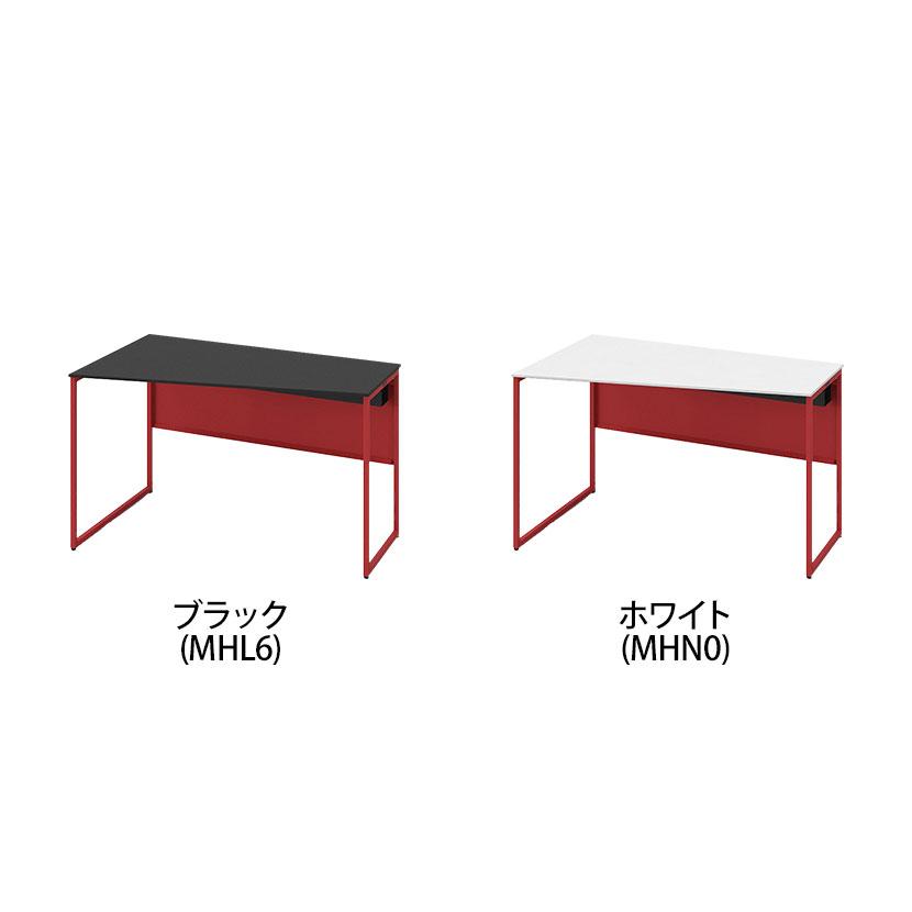 オカムラ ソリスト Soliste スタンダードタイプ 台形天板 左タイプ フレーム脚オレンジレッド 塗装天板 幅1200×奥行700×高さ720mm 3K2AHEの画像