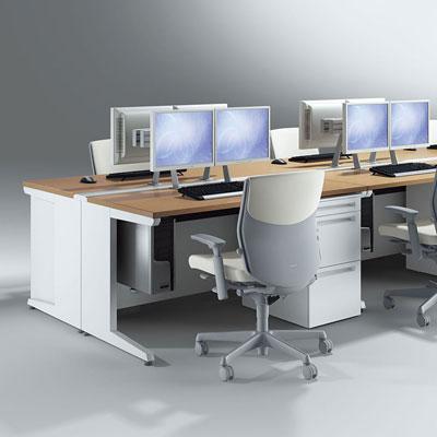 3V0SAG アドバンス ADVANCE 両袖机 標準タイプ 左3段袖+右3段袖 中央引出し付き(A3対応)幅1500×奥行700×高さ720mm (オカムラ) | オカムラ | 07