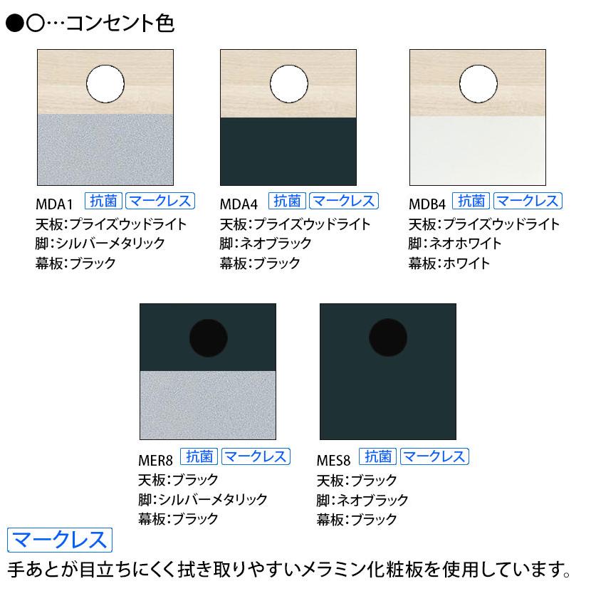 81F5ED マルカ サイドフォールドテーブル コンセントユニット付き 樹脂幕板付き 幅1500×奥行600×高さ720mm (オカムラ)ブラック/プライズウッド_3