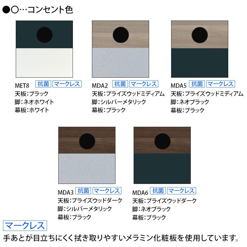 81F5ED マルカ サイドフォールドテーブル コンセントユニット付き 樹脂幕板付き 幅1500×奥行600×高さ720mm (オカムラ)ブラック/プライズウッド_4
