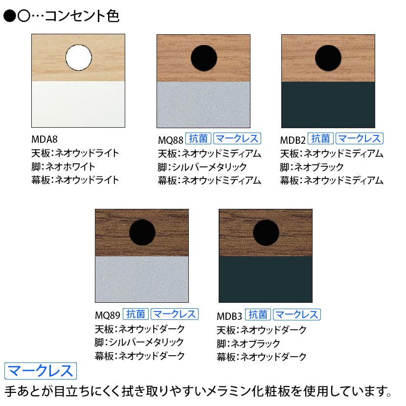 81F5FC マルカ サイドフォールドテーブル コンセントユニット付き 棚板付き 樹脂幕板付き 幅1500×奥行450×高さ720mm (オカムラ)ホワイト/ネオウッド_4
