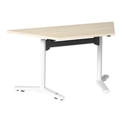 2022公式店舗 Meeting Lives ミーティングテーブル ライブス 87AHLG Table (オカムラ) 幅1500×奥行662×高さ720mm 天板(ホワイト/ネオウッドライト) フラップタイプ 台形型 ワークテーブル、作業台
