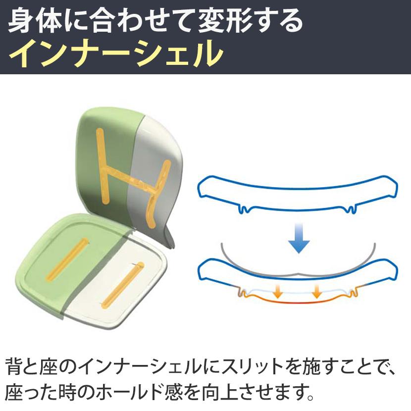 オカムラ オフィスチェア スラート 肘なし ハイバック ホワイトシェル ハンガーなし 樹脂脚 ゴムキャスター C335XR_14