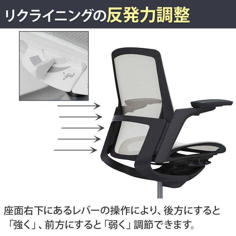 オフィスチェア オカムラ フィノラ Finora ミドル 座クッション アジャストアーム ブラックパネル ブラック脚 ブラックボディ ランバーサポート C783MS_25