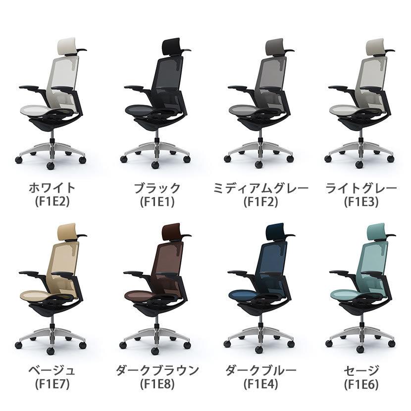 C78BFS フィノラ 可動肘 エクストラハイバック 座メッシュ メッキパネル ポリッシュ脚 ブラックボディ ハンガー付 ランバー付 ウレタンキャスター (オカムラ)の画像