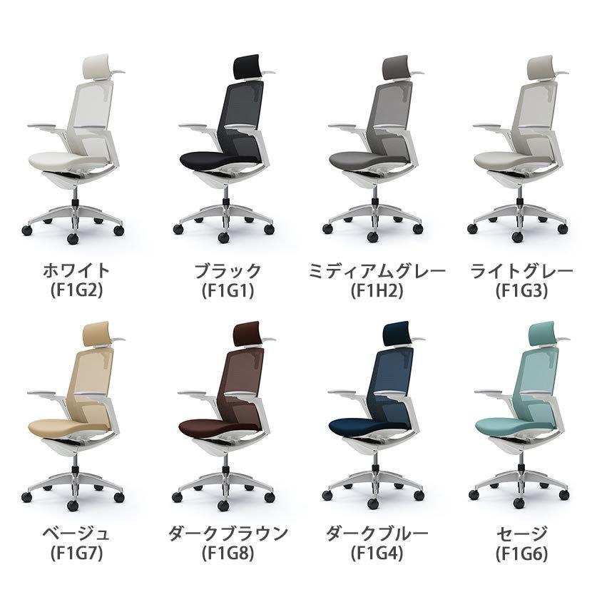C78DFW フィノラ アジャストアーム エクストラハイバック 座クッション メッキパネル ポリッシュ脚 ホワイトボディ ハンガー付 ウレタンキャスター (オカムラ)_15