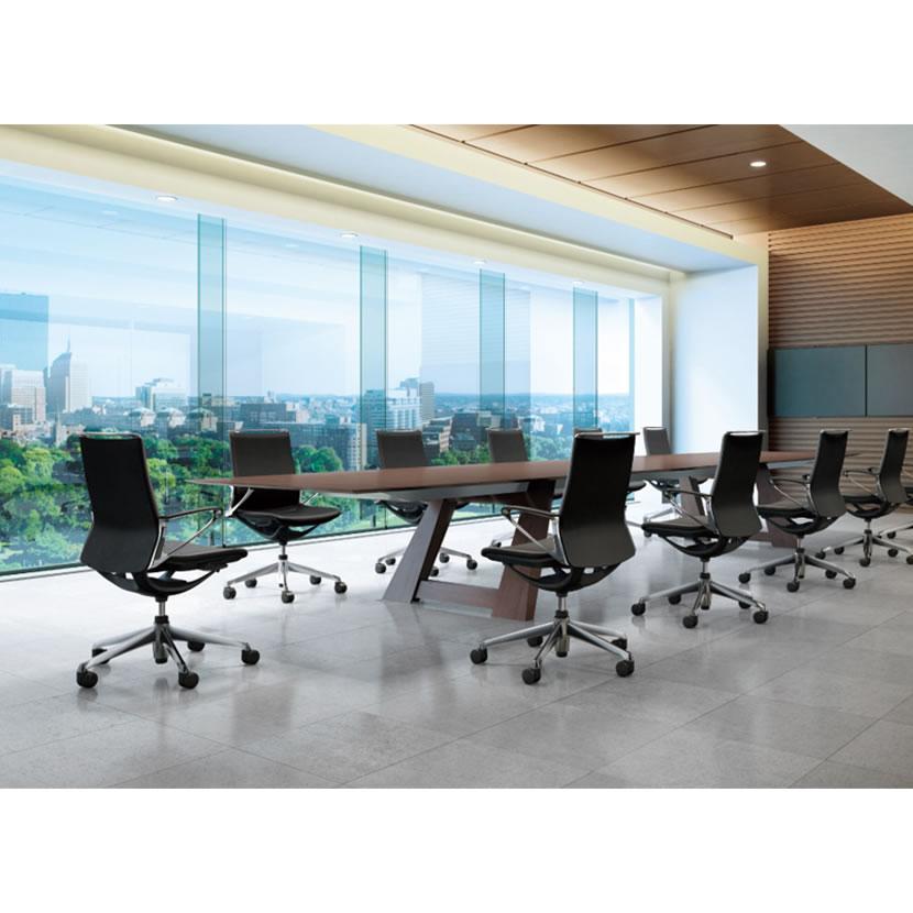 オカムラ オフィスチェア おしゃれ デスクチェア ワークチェア モード 革張り 5本脚 ハイバック アルミフレーム ホワイトボディ CA88ZZ