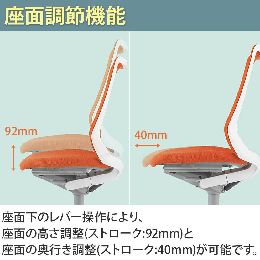 オカムラ チェア フルーエント fluent デスクチェア オフィスチェア ワークチェア ローバック アジャストアーム ホワイトボディ ゴムキャスター CB81XW｜officecom｜21