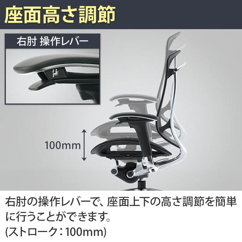 オカムラ コンテッサ セコンダ ハイチェア オフィスチェア 座メッシュ アジャストアーム ポリッシュフレーム ブラックボディ Contessa II 2 CC81HRの画像