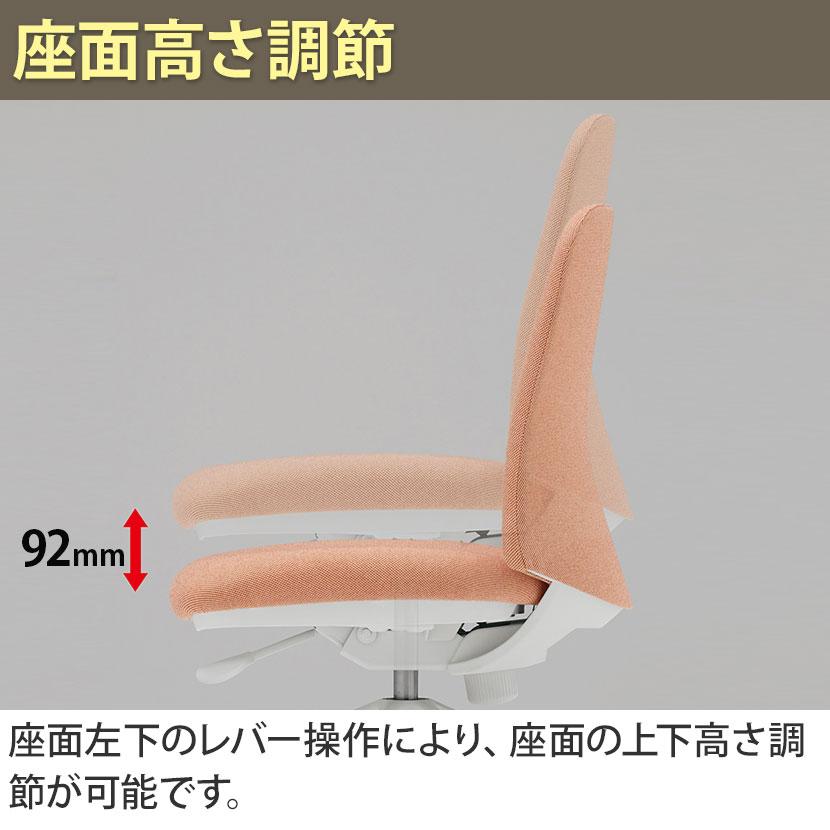 CD13BW ライブス エントリーチェア Lives Entry Chair(コンパクトタイプ) オフィスチェア 肘なし ホワイトボディ インターロック ナイロンキャスター(オカムラ)_21