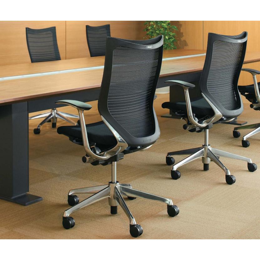 オカムラ バロンチェア ハイバック　可動肘 ハンガー付　背メッシュ ブラック バロン（オカムラ） オカムラ バロン チェア 椅子 EXハイバック