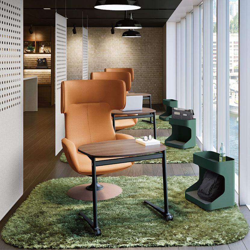 オカムラ ライブス Lives ワゴン ハイタイプ DD32AA サイドワゴン デスク収納 荷物置き 幅550×奥行345×高さ650mm キャスター 奥行700mm用 ブラック/ホワイト | ライブス | 05