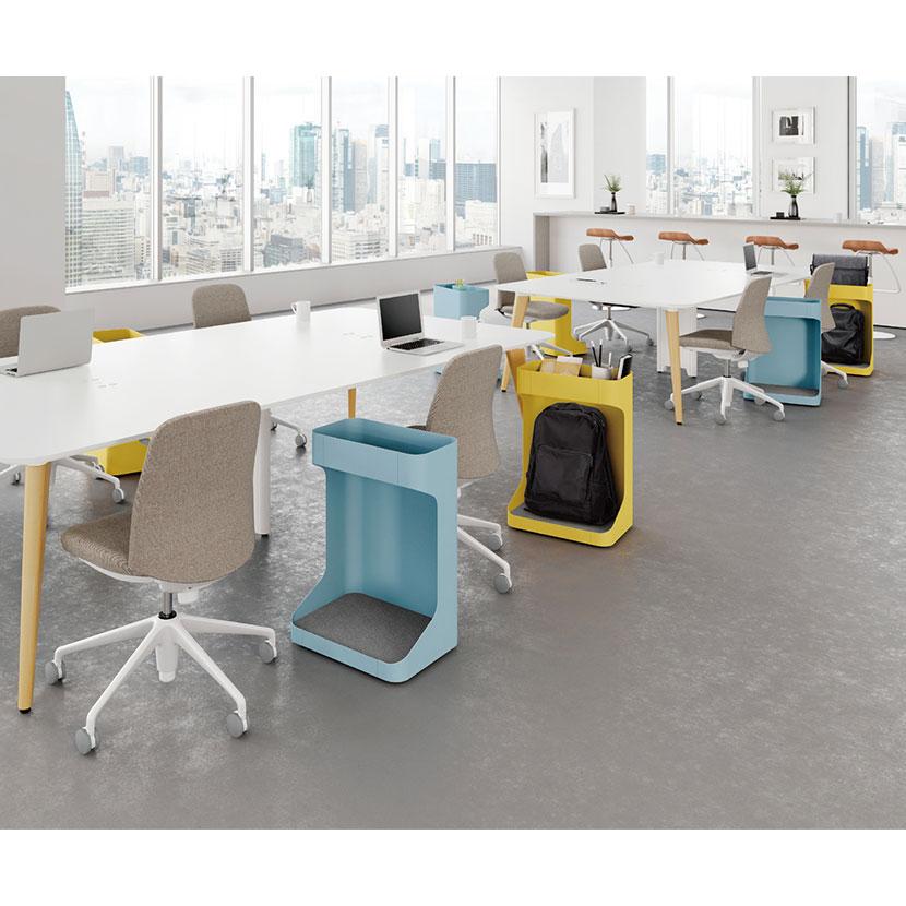 オカムラ ライブス Lives ワゴン ロータイプ DD32BB サイドワゴン デスク収納 荷物置き 幅450×奥行345×高さ455mm キャスター 奥行600mm用 ブラック/ホワイト | ライブス | 06