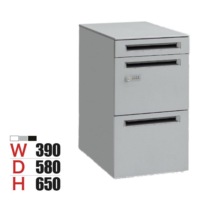 プロユニット オカムラ ワゴン 3段 A4ファイル対応 シリンダー錠