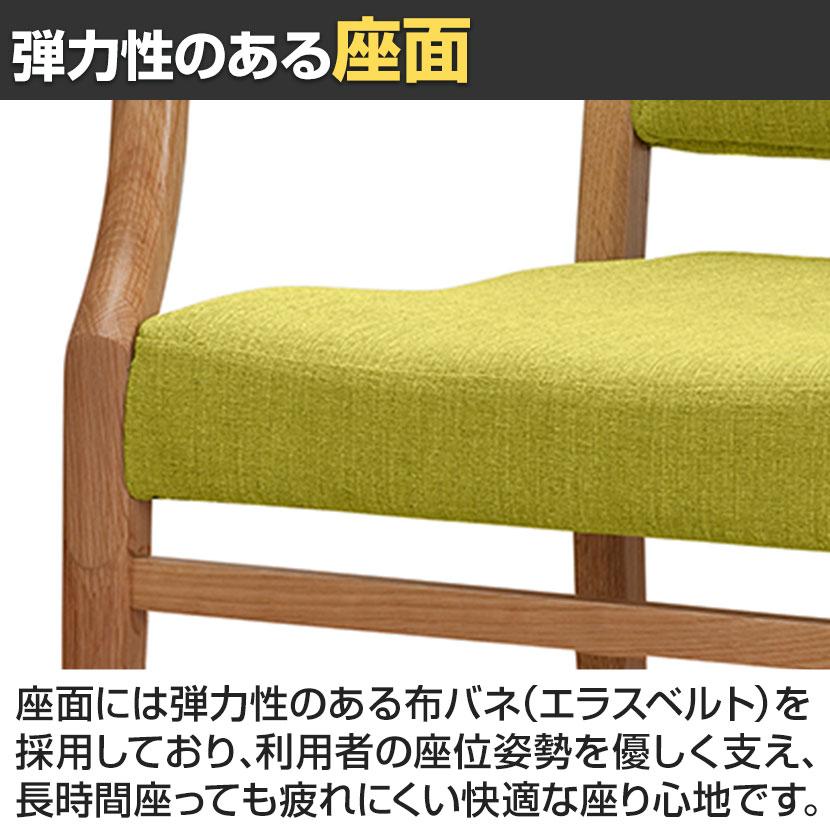オリバー 福祉介護用チェア S・CW-2210A ビニールレザーCL39 肘付き 抗菌 耐アルコール 耐次亜塩素酸 日本製 幅550×奥行590×高さ860mmの画像