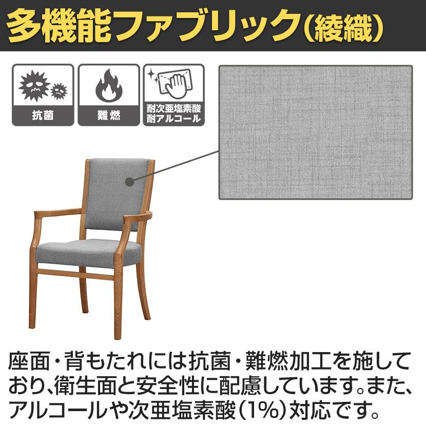 オリバー 福祉介護用チェア S・CW-2210A ビニールレザーCL39 肘付き 抗菌 耐アルコール 耐次亜塩素酸 日本製 幅550×奥行590×高さ860mmの画像