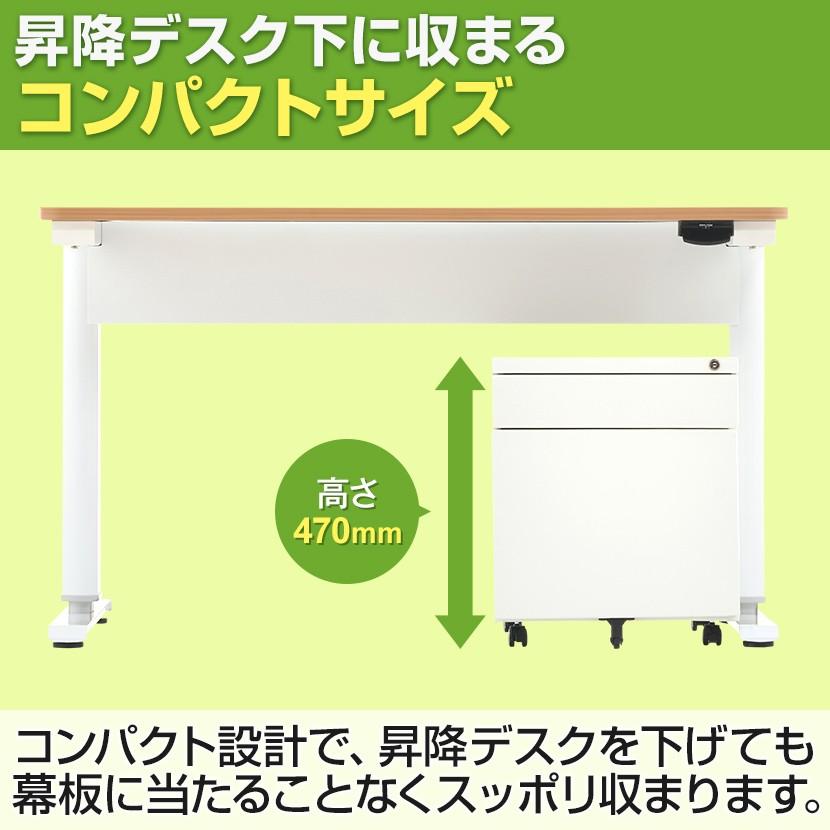 法人様限定 オフィスワゴン サイドワゴン 2段 ワゴン 鍵付きワゴン 下段フルオープン 幅393×奥行510×高さ470mm シリンダー錠 デスクワゴン ホワイト ブラック | オフィスコム | 10