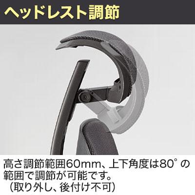 オフィスチェア メッシュ 事務椅子 デスクチェア PLUS ジロフレックス 353シリーズ ハンガーなし ヘッドレスト肘付 アルミ脚 353-9028RS-Nの画像