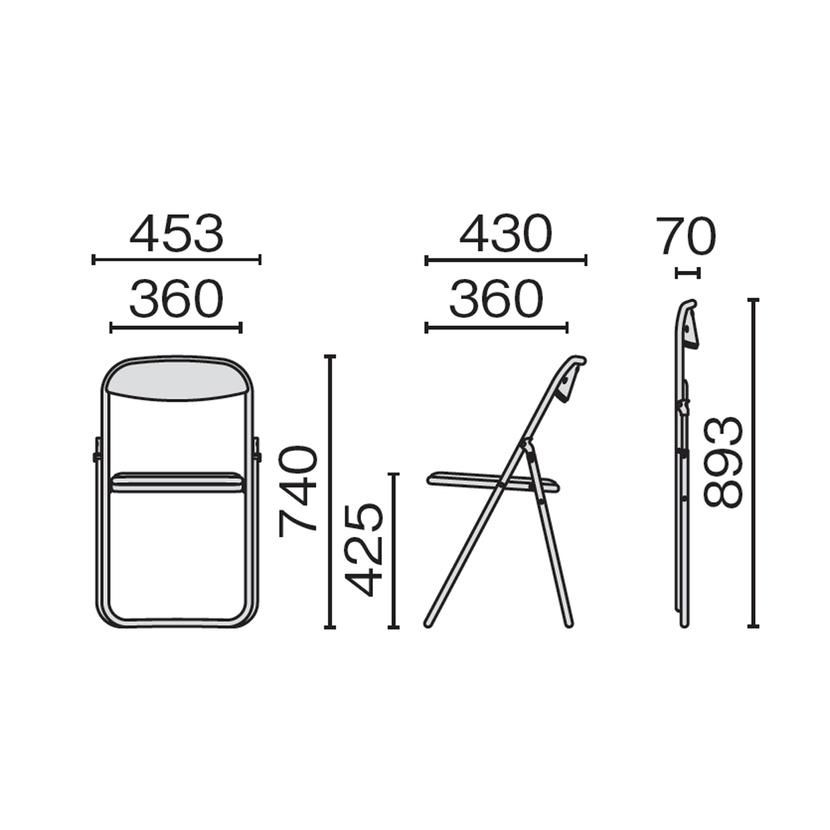 PLUS 折りたたみイスFC-700 シリーズ スチールパイプ径：φ19.1mmタイプ クロムメッキ脚タイプ 幅453×奥行430×高さ893mm FC-791E｜officecom｜04