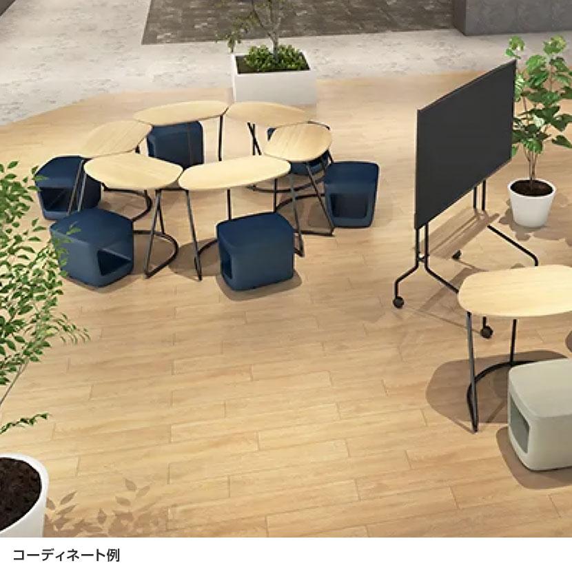 WorkHarbor(ワークハーバー) プラス(PLUS) WorkHarborソロデスク 1人用テーブル ワークテーブル 扇形 抗菌 耐指 HB-0905F 幅914×奥行609×高さ720mmの画像