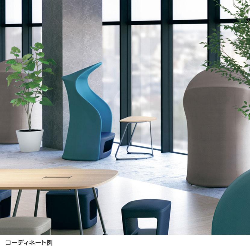 WorkHarbor(ワークハーバー) プラス(PLUS) WorkHarborソロデスク 1人用テーブル ワークテーブル D形 抗菌 耐指 HB-0906D 幅940×奥行658×高さ720mmの画像