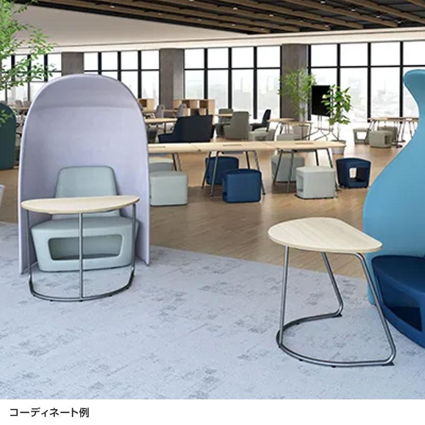 WorkHarbor(ワークハーバー) プラス(PLUS) WorkHarborソロデスク 1人用テーブル ワークテーブル D形 抗菌 耐指 HB-0906D 幅940×奥行658×高さ720mmの画像