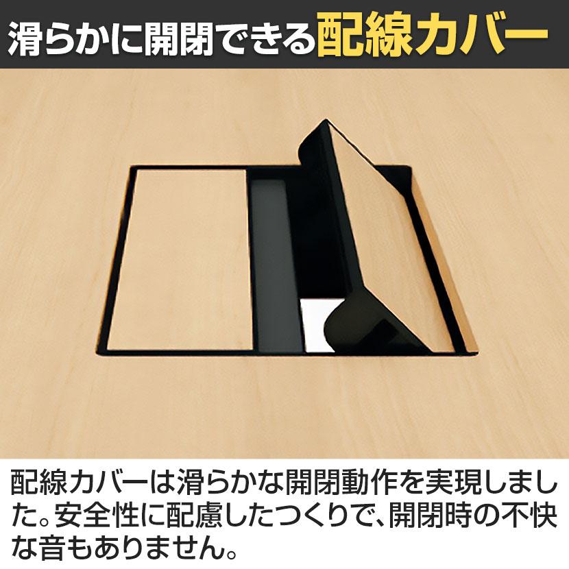 WorkHarbor(ワークハーバー) プラス(PLUS) WorkHarborテーブル ラウンド形 会議用テーブル 配線口付き 抗菌 耐指 HB-2012RH 幅2000×奥行1200×高さ720mmの画像
