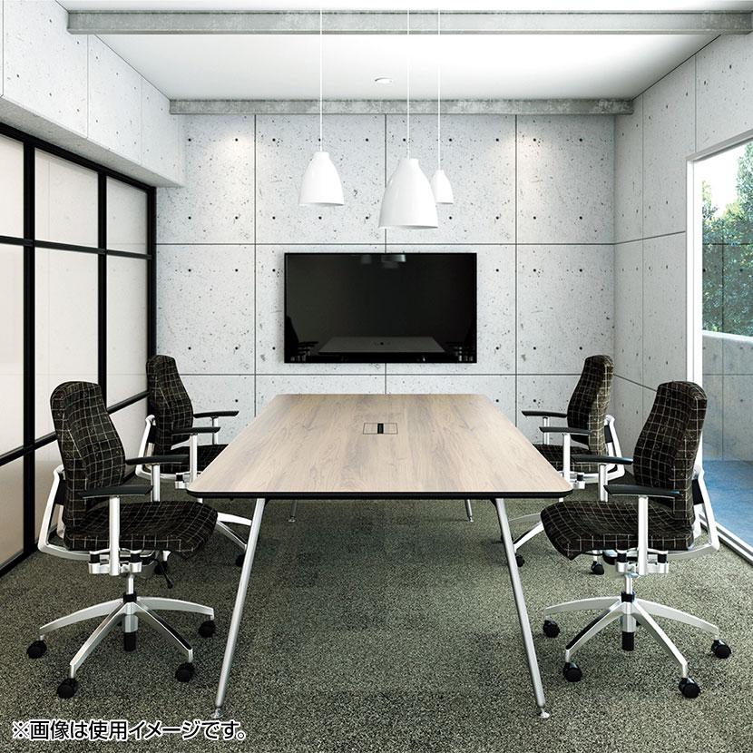 IN-4012SBH-N INTEO インテオ 会議テーブル エグゼクティブテーブル スクエア 中間ボックス脚 配線穴 脚クロムメッキ 幅4000×奥行1200×高さ720mm プラス(PLUS)